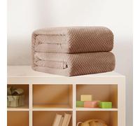 LIUNADM Fleece Throw Blanket for Couch 130 x 180 cm Fuzzy Cozy Lightweight for All Season Double-Sided Sofa Large Bed Throw Blanket for Bed, Couch, Sofa, Armchairs, Khaki