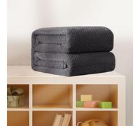 LIUNADM Fleece Throw Blanket for Couch 130 x 260 cm Fuzzy Cozy Lightweight for All Season Double-Sided Sofa Large Bed Throw Blanket for Bed, Couch, Sofa, Armchairs, Dark Grey