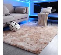 LIUNADM Machine Washable Rug 160 x 230 cm Extra Large Size, Soft Touch Shaggy Rug Modern for Kids Bedroom Hallway, Khaki