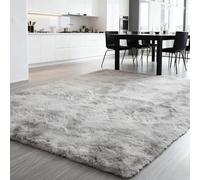 LIUNADM Shaggy Living Room Rug 250 x 380 cm Modern Super Soft Fluffy, Non-Shed Super Soft Faux Area Rug for Living Room, Bedroom, Light Grey
