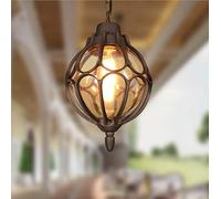 LIUNIAN Vintage Pendant Lights Outdoor Waterproof Ceiling Lights Industrial Aluminum Glass Hanging Chandelier Lighting for Porch, Corridor, Villa, Yard, Indoor, E27
