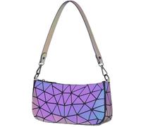 LIUNIAN Women Luminous HandBag Boston Bag Nightglowing Geometric Triangle Lingge Foldable Large Capacity Fashion Matte Colorful Fashion Crossbody Bag Shoulder Bag for Women (Colorful 1)
