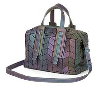 LIUNIAN Women Luminous HandBag Boston Bag Nightglowing Geometric Triangle Lingge Foldable Large Capacity Fashion Matte Colorful Fashion Crossbody Bag Shoulder Bag for Women (Colorful 3)