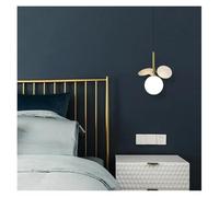 LIUNJHUY Colored Glass Led Chandelier Modern Minimalist ren's Rooms Study Pendant Lamp Creative Indoor Home Lighting Decor(White) Interesting