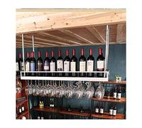 LIUNJHUY Creative Wine Glass Rack Upside Down European Stemware Rack Hanging Cup Rack Wine Rack Hanging Wine Rack Ornaments/Silver/60X35Cm interesting