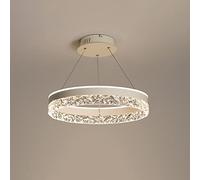 LIUNJHUY LED Round Chandelier Ceiling Light Postmodern Pendant Lamp, 3 Color Mode Hanging Lighting Fixture 50W Suspended Lamps for Dining Table Kitchen Island Bedroom Restaurant Interesting