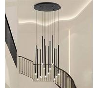LIUNJHUY Modern LED Long Tube Pendant Light Rotating Staircase Chandelier Lighting Adjustable Large Ceiling Hanging Lamp Nordic Indoor Deco Pendant Lighting Selfless dedication Interesting