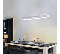 LIUNJHUY Oval LED Pendant Light Aluminum Linear Chandelier Suspended Adjustable Ceiling Hanging Lamp for Living Room Dining Table Office,Black+ColdWhite-90×20cm Interesting