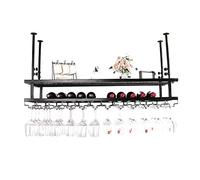LIUNJHUY Upside down Home Bar Bar Wine Rack, Wine Rack, Goblet Rack, Wine Rack Hanging Wine Rack, Red Wine Cup Holder/Black/100 * 30Cm interesting