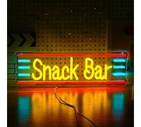 LIUOZHTEA Snack Bar Neon Sign Dimmable Snack Neon Light for Wall Decor USB Powered Led Snack Bar Light Up Sign for Snack Bar Candy Cake Coffee Shop Bar Home Decor(16.1 * 4.9)