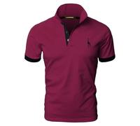 LIUPMWE Mens Polo Shirts Short Sleeve Giraffe Embroidery Golf T-Shirt S-3XL