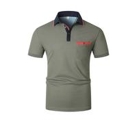 LIUPMWE Mens Short Sleeve Polo Shirts Contrast Color Patchwork Golf Tennis T-Shirt S-3XL,M,Grey-DT10