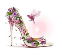 liuqian 30x30cm 5D DIY Part Drill Special-Shaped Diamond Painting Blue High Heels Diamond Embroidery Mosaic Kit Home Decor for Bead Art Wall Gift