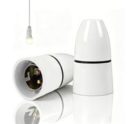 LIUQOBN 2 Pcs B22 Bayonet Pendant Lamp Holder, White Bayonet Cap Unswitched Lampholder, Ceiling Pendant Light Fitting for Ceiling Mount, Chandelier, Wall & Suspension Mount