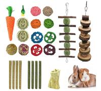 LIUQOBN 25 Pack Rabbit Toys Set, Rabbit Toys Boredom Breakers for Bunny, Hamsterand Guinea Pig and Chinchilla, Small animal puzzle toys