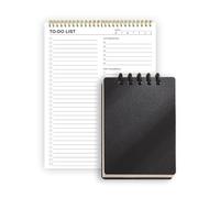 LIUQOBN 2pcs To Do List Pad Set Daily Planner + Pocket Loose-Leaf Notebook, 132 Sheets Double Sided Printing, 9.8"X6.7" Undated Organiser