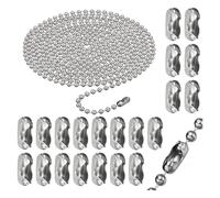 LIUQOBN 30Pcs Blind Cord Connector Silver with 6 Meter Roller Blind Chain 4.5mm Stainless Steel Blind Beads Chain Replacement Chain for Roller Blind and Vertical Blinds Repair Parts