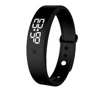 LIUQOBN Vibrating Alarm Wristband, Water Proof Silent Alarm Watch,Vibrating Wrist Clock For Deep Sleepers/Hearing,3 Temperature Measurements Per Day(Black)