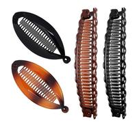 LIURFLNC Pack of 4 Retro Banana Clips: Non-Slip, Durable, Perfect for Ponytails, Thick/Thin/Curly/Straight Hair, Women's Hair Clip