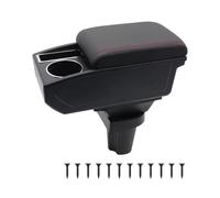 LiuROSE Car Armrest For Peugeot 108,Armrest Arm Rest Rotatable Storage Box Decoration Car Consoles In-vehicle Storage Accessories,D-mobile phone hole-Red line