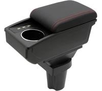 LiuROSE Car Armrest For Peugeot 108,Armrest Arm Rest Rotatable Storage Box Decoration Car Consoles In-vehicle Storage Accessories,B-3 USB ports-Red line