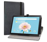 LiuShan Compatible with TECLAST P20HD Rotating Case,TECLAST M40 Rotating Case,360 Degree Rotation Stand PU With Cute Pattern Cover for 10.1" TECLAST P20HD / TECLAST M40 Tablet,Black