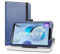 LiuShan Compatible with Vortex Tab 8 4G Rotating Case,360 Degree Rotation Stand PU with Cute Pattern for Vortex Tab 8 4G / Vortex Tablet Case 8 Inch Tablet(Not Fit Other Tablet),Blue