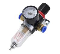 LIUSHENGJIE G1/4 AFR2000 Pneumatic Air Filter Regulating Valves with Pressure Gauge, Flow Control Valve, Air Compressor Drain, Speed Controller(AFR-2000w PC-12MM,1 Pcs)