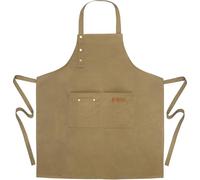 Liutufy Heavy Duty Waterproof Canvas Apron for Cooking Unisex Adjustable Kitchen Apron with Pockets for Chefs Baking BBQ and Home Use (Khaki)