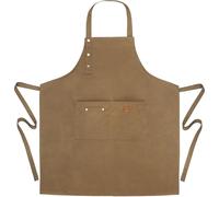 Liutufy Heavy Duty Waterproof Canvas Apron for Cooking Unisex Adjustable Kitchen Apron with Pockets for Chefs Baking BBQ and Home Use (Camel)