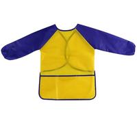 Liutufy Kids Painting Aprons with Pockets and Long Sleeves - Waterproof Art & Craft Smocks for 3-8 Year Old Boys and Girls (Yellow Apron-S)