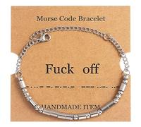 Liutufy Morse Code Bracelet Couple Matching Relationship Bracelet Adjustable Bracelet (Fuck Off)