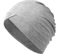 Liutufy Women's Cotton Turban Headwrap Soft Chemo Beanie for Hair Loss Grey