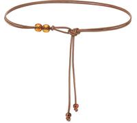 Liutufy Women's Thin Knotted Belt PU Leather Skinny Waist Belt