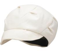 Liutufy Women's Vintage Beret Hat - Classic Octagonal Newsboy Cap with Cloud Pleats, Elegant Painter Artist Beret for Women (Beige)