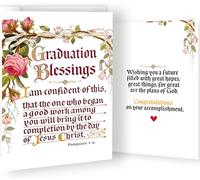 LiuuLi Christian Graduation Card, Inspirational Faith-Based Religious Blessings Graduation Card, High School, College and University Graduates Gift Idea