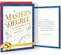 LiuuLi Master's Degree Graduation Card, Graduation Gift for Masters Degree Holders, Grad Gifts for Son Daughter Niece Nephew