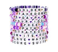 LIUWAZJ 10pcs Korea Pop Merch Letter Bracelets Set