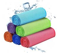 LIUWAZJ 6 Pack Cooling Towel, Ice Sports Towels, Quick Dry Yoga Cooling Towels for Neck Face Arm, Soft Breathable Towel for Golf, Gym, Running, Camping, Fitness, Workout & More Activities, 30 x 90 cm