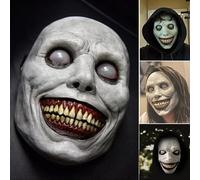 LIUWAZJ Halloween Creepy Exorcist Smile Demon Mask - Evil Face Latex Costume Prop for Carnival Cosplay