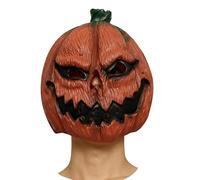 LIUWAZJ Halloween Pumpkin Mask, Scary Latex Full Head Mask, Creepy Fancy Dress Scarecrow Party Decoration, Halloween Costume Mask