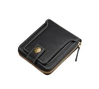 LIUWAZJ Mens Wallet PU Leather RFID Blocking Zipper Bifold Wallets Hasp Zip Coin Pocket (Black)