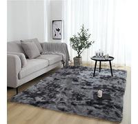 LIUWEIE Shaggy Rug 100x120cm Luxury Shaggy Fluffy Thick Sofa Floor Rugs Easy To Clean Washable for Living Room Baby Crawling Rug, Dark Gray