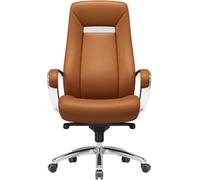 LIUWOPA Executive Boss Chair with 120 Degree Recline Headrest Adjustable Lifting Swivel and High Back Ergonomic Computer Desk Chairs for Conference Room Living(White) (Orange)