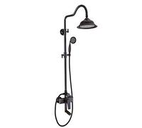 LIUWOPA Faucets Black Antique Bathroom Set Bath Rain Wall Mounted Hand Held Brass Shower Head