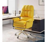 LIUWOPA High Back Executive Desk Chair Adjustable Ergonomic Support Footrest Leather Comfortable Swivel Business Computer Office Chairs for Workspace Conference Room(Yellow) (Yellow)