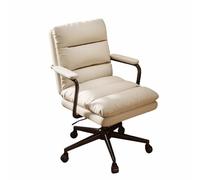 LIUWOPA Office/Bedroom/Study/Manager Workstation Swivel Office Chair, Space-Saving Adjustable Reclining Backrest Lumbar Support Home Office Chair(White,Upgraded)