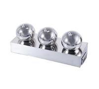 LIUWOPA Pizza Topping Station, Countertop Condiment Holder With Removable Containers Stainless Steel Condiment Carrier For Outdoor BBQs Parties(Silver,G)