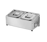 LIUWOPA Pizza Topping Station, Stainless Steel Condiment Dispenser, Handle Design Countertop Spice Rack Organizer for Seasoning Sauce Salad Jam Fruits Ingredients(Silver-C,53x18x15.5cm)