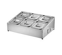 LIUWOPA Pizza Topping Station, Stainless Steel Condiment Dispenser, Handle Design Countertop Spice Rack Organizer for Seasoning Sauce Salad Jam Fruits Ingredients(Silver-C,53x18x15.5cm)